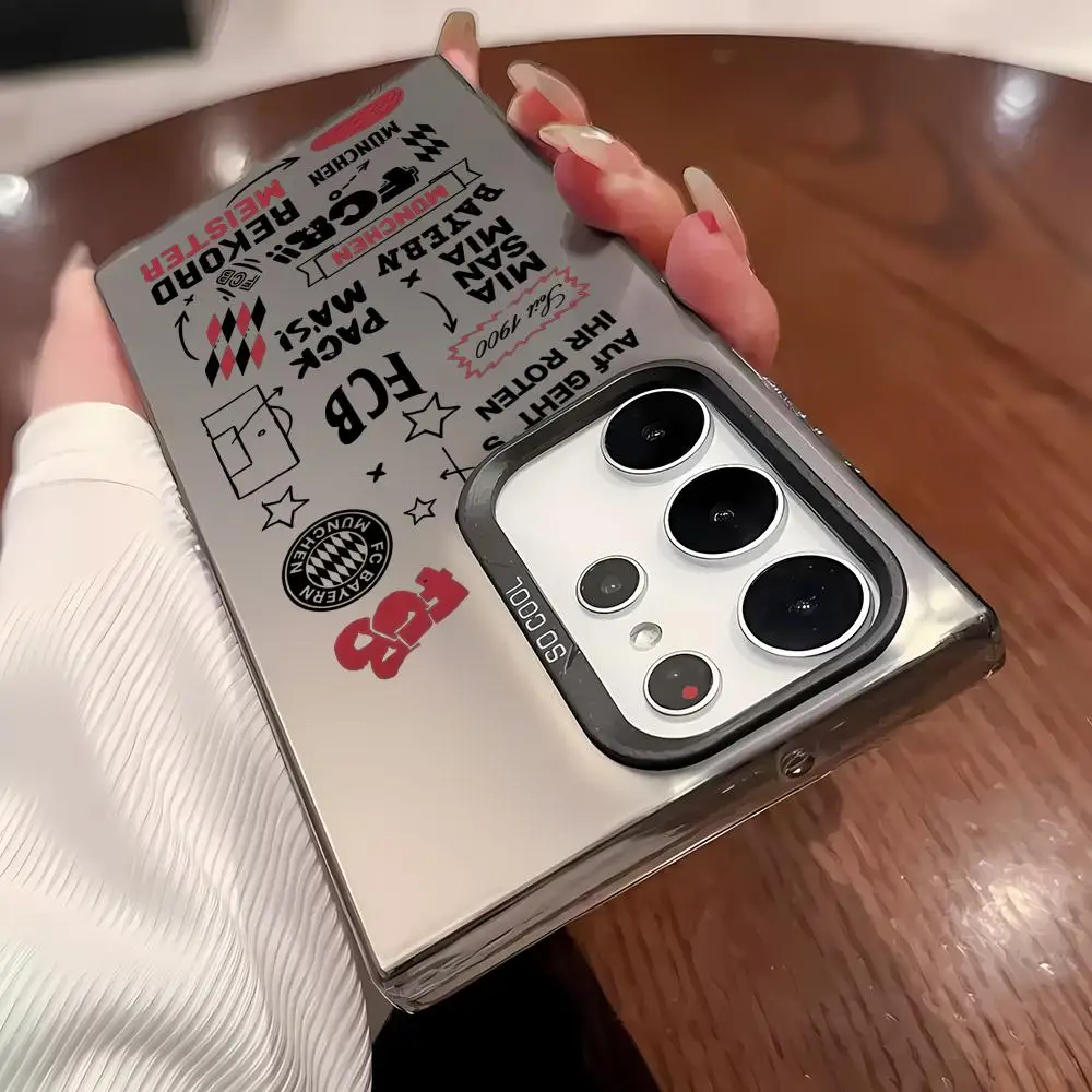 F-FC بايرن ميونيخ قضية الهاتف لسامسونج غالاكسي S25 S24 S23 الترا S22 زائد S20 A55 الليزر الملونة للصدمات IMD الصلب