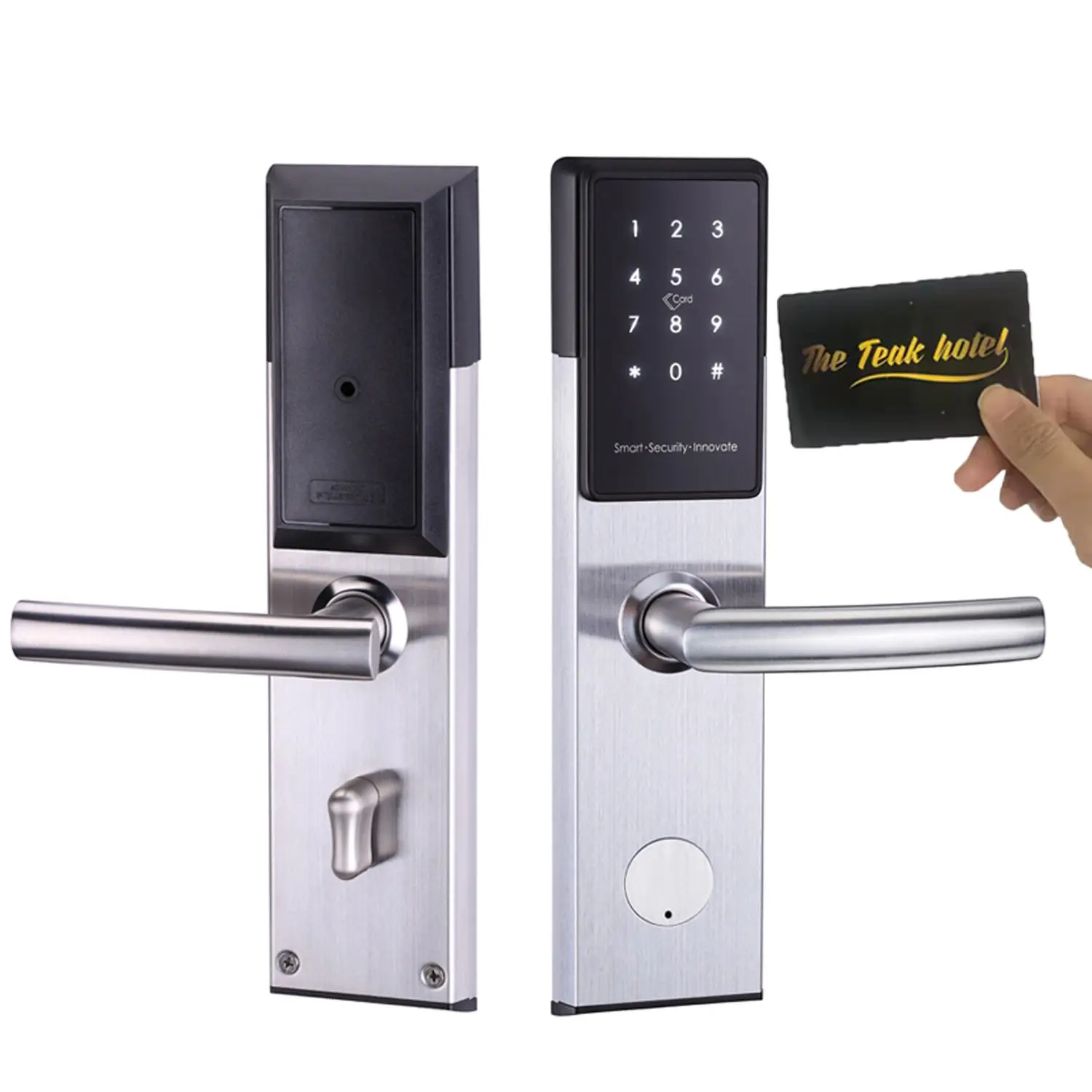 

Hotel Door Lock With Cloud-Enabled Password Generated Remotely High Quality 304 Stainless Steel Panel And Handle