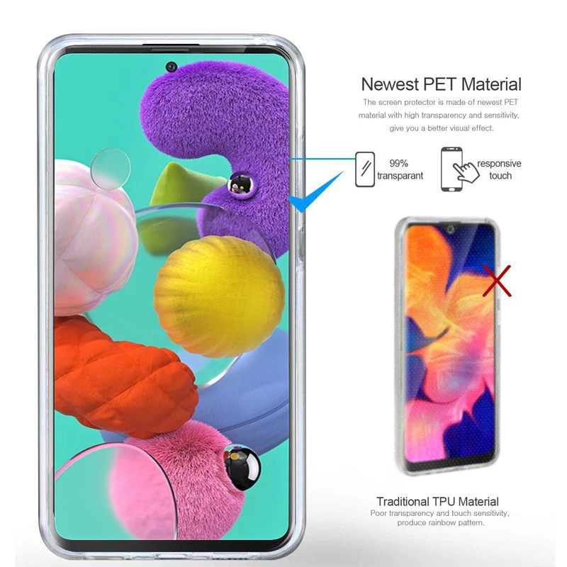 360-Grad-Transparente Hülle für Samsung Galaxy A51 A71 A52 A53 A54 A55 A56 5G A21S A26 A36 A31 A41 stoßfeste Abdeckung Fundas – Detail 3