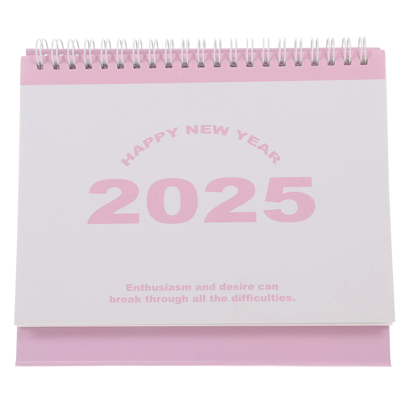 Calendario de escritorio mensual 2025 versión en inglés Mini para decoración de escritorio portátil planificador rosa Oficina