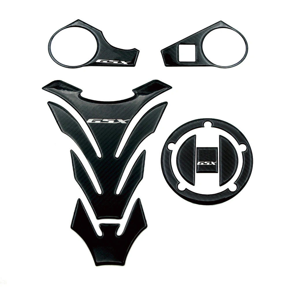 

Motorcycle 3D Carbon Fiber Fuel Tank Cap Sticker Pad Fork Triple Tree Upper Clamp Decals For Suzuki GSXR 1000 GSX-R K9 2009-2016