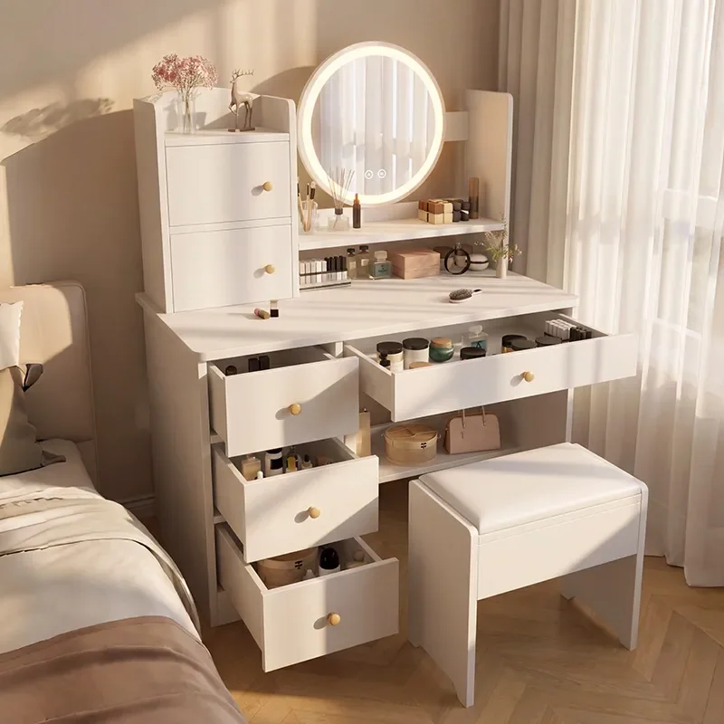 for Modern Bedroom Simple Small Cosmetic Cabinet Integrated Dresser for Small Apartment 2026 New Makeup Table Vanity Desk