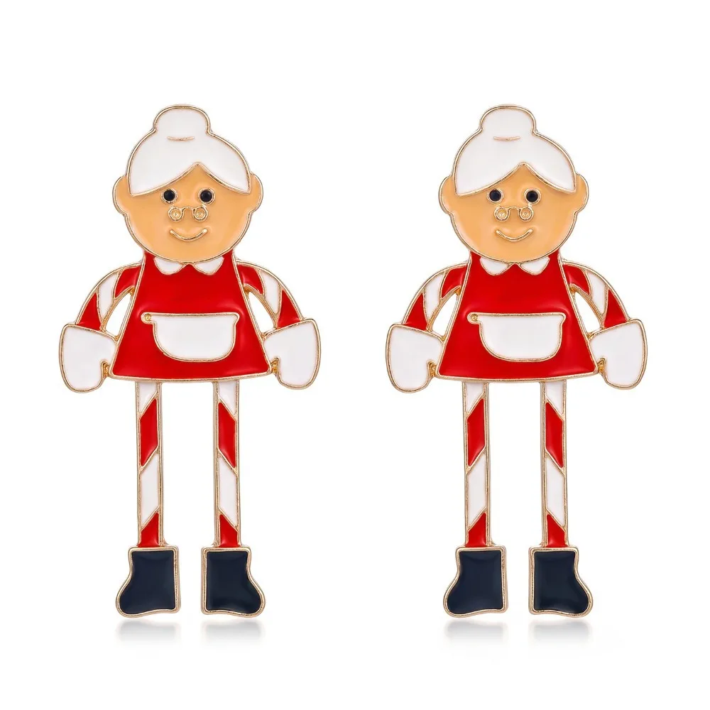 Santa Claus Christmas Earrings Grandpa Elk Christmas Jewelry Grandma Dangle Earrings Santa Claus Dangle Earrings Festive Party