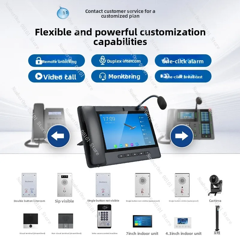 IP network intercom system parking lot prison Android two-way visual intercom end point pager one-click alarm