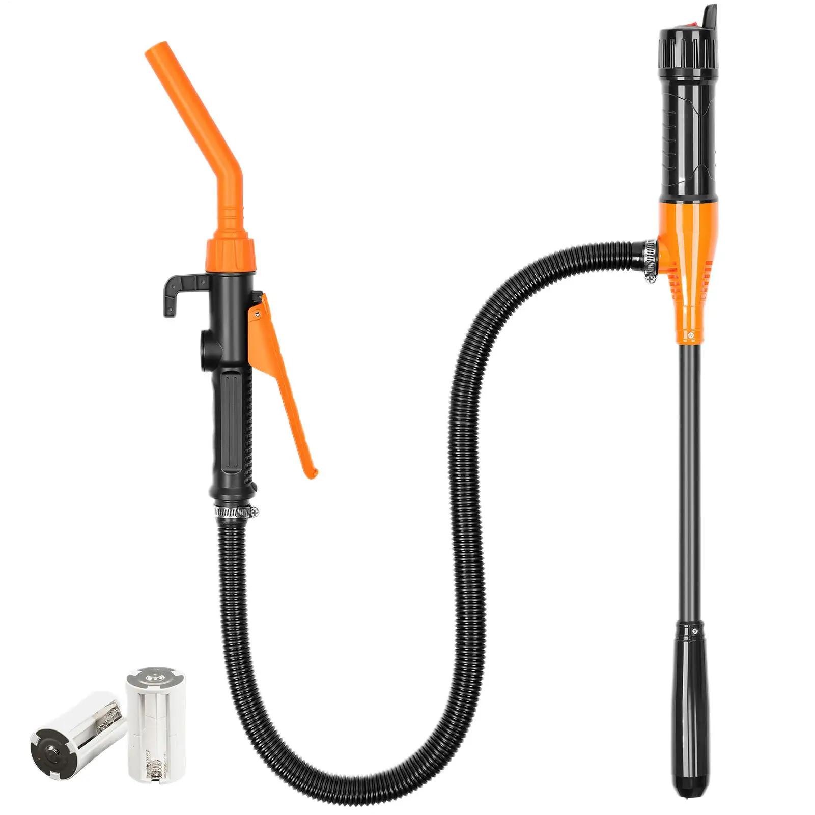 Liquid Transfer Pump Battery Powered Fuel Transfer Pump With Flow Control Nozzle 2.4 Gallons Per Min Portable Transfer Pump
