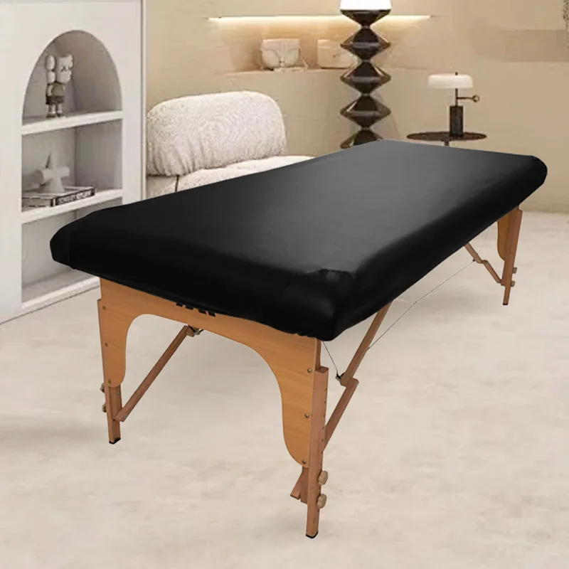 PU Leather Massage Table Cover Protector Wipeable Massage Table Cover Fitted Replacement Sheet Cover for Massage Bed/Spa Bed