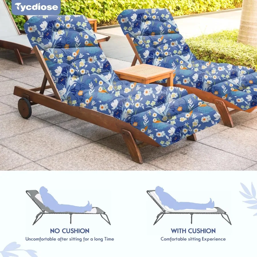 في الهواء الطلق كرسي صالة كرسي وسادة مقاوم للماء 74.4x22x4.7 بوصة رغوة الذاكرة صالة وسائد كرسي للأثاث في الهواء الطلق ث #6