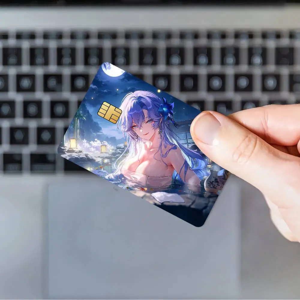 Wuthering Waves The Shorekeeper Poster Waterproof Film Skin Cover 4PCS Credit Card Stickers Debit Front Decoration Commuter Pass