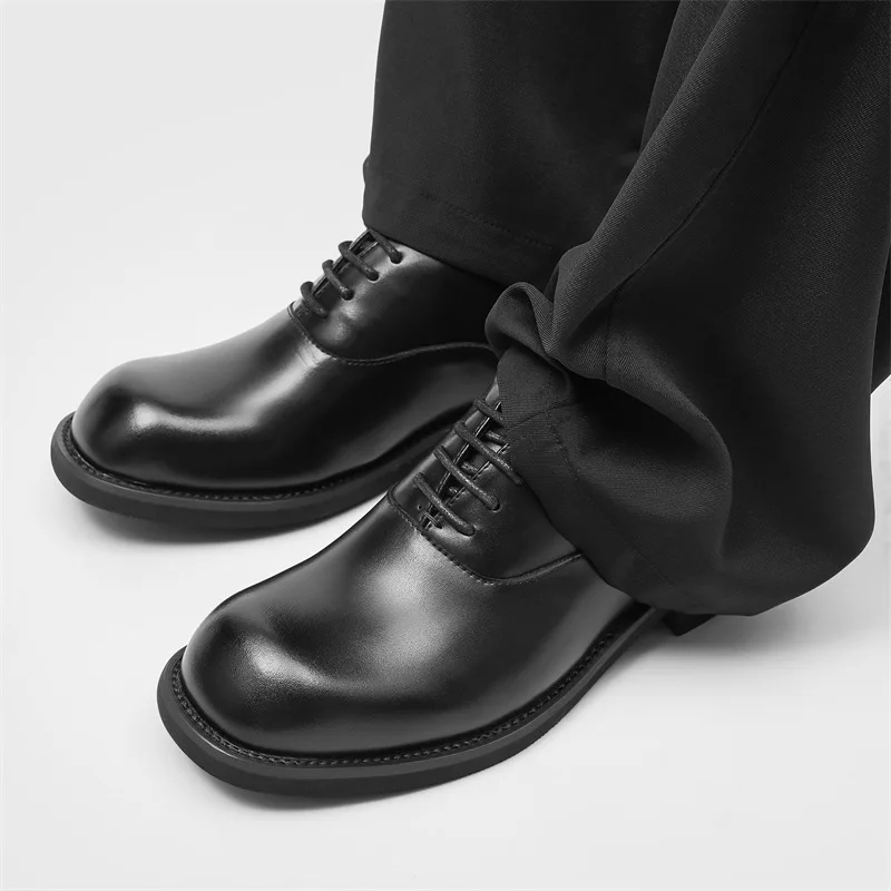 

Мужская модная обувь большого размера для вечеринок, банкетов, туфли из натуральной кожи, дизайнерские туфли-оксфорды с квадратным носком, молодежные джентльменские кроссовки, мужская обувь