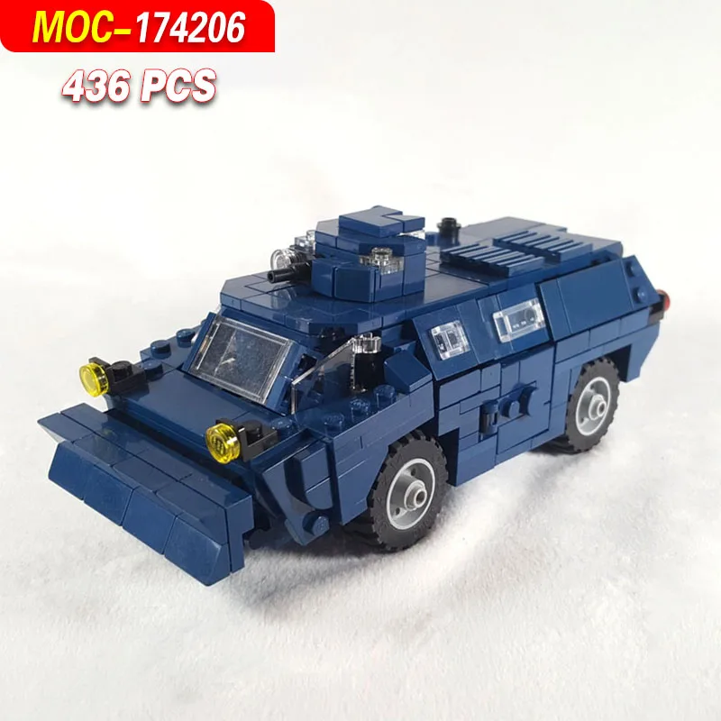 MOC-174206 Simple Wheeled Armored Vehicle Building Block Creative Model-436PCS Educational Interactive Toy Display Ornament Gift