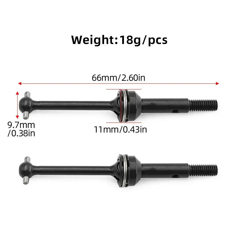 Steel Rear CVD Drive Shaft for Trxs1/10  GT 4-TEC 2.0/3.0 & Mustang - High Strength Precision Fit Smooth Drift Upgrade