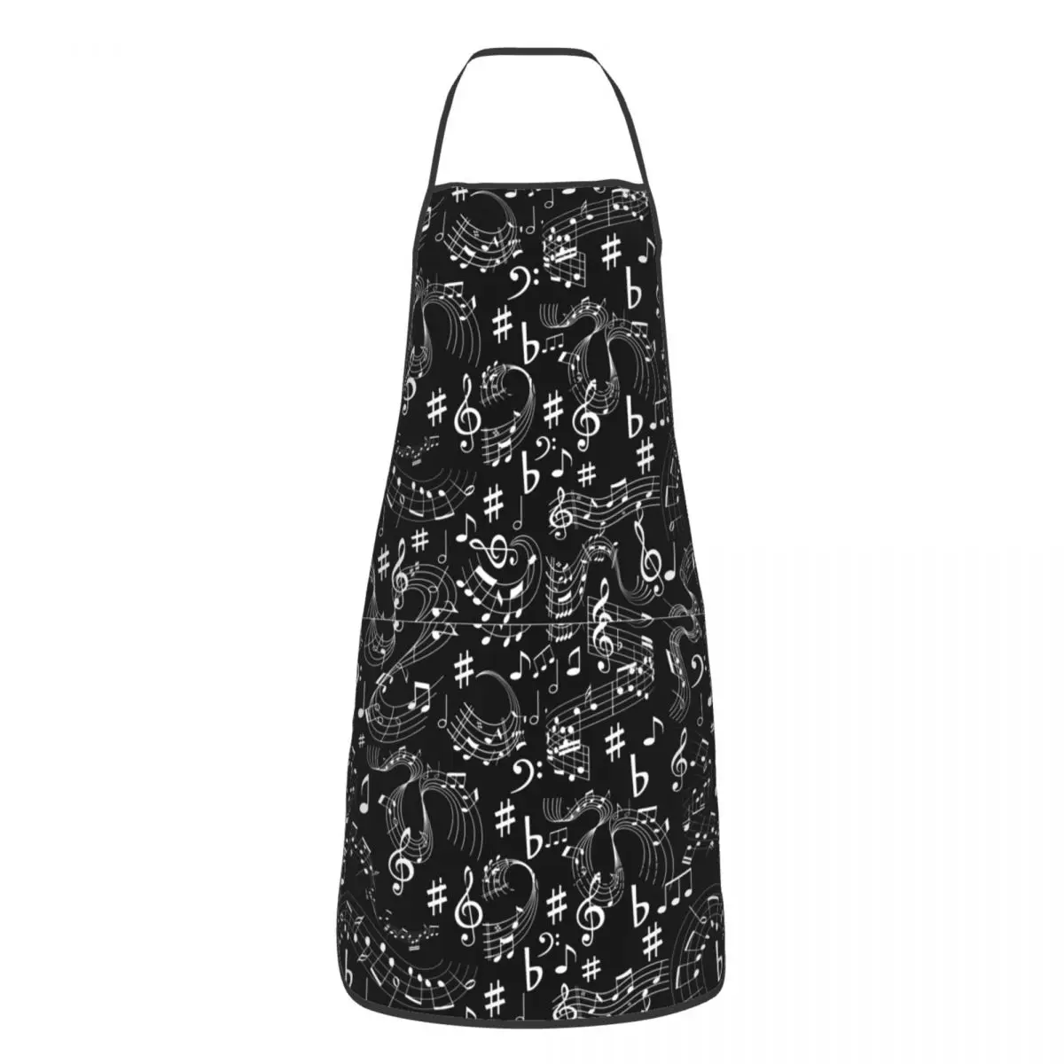 Unisex Musical Apron Women Men Tablier Cuisine for Cooking Kitchen Baking Music Notes Kitchen Baking