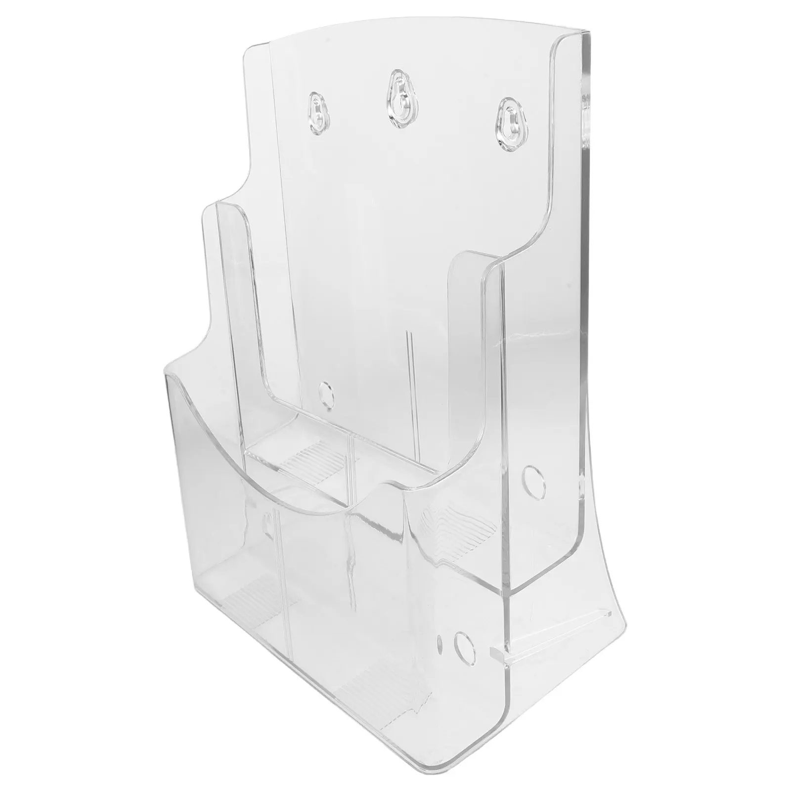 Acrylic Brochure Holder 2 Tier Clear Desktop Literature Display Rack Book Stand File Organizer 9x11