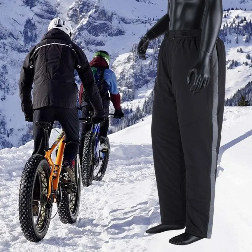 Warm Winter Motorcycle Pants Detachable Windproof Pants Thickening Plush  Knee Pads Cold Proof Riding Trousers Night Reflection