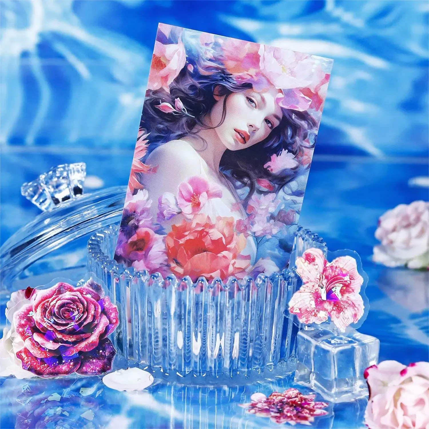 15 Pcs/pack Cloud Sea Flower Dream Series Decorative Sticker Shell Light Collage Scrapbooking Label Diary Album Journal Planner