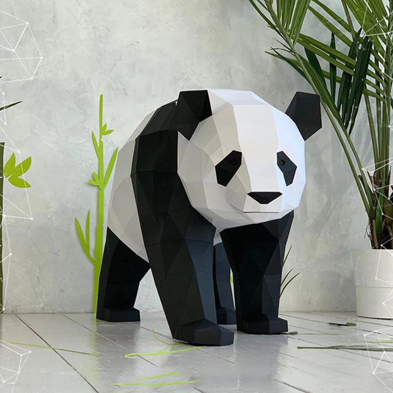 90cm Walking Panda Paper Model Home Decor Room Ornament Desk Decoration Papercraft 3D DIY Puzzles Hand Made Creative Toys