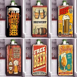 PVC Art Creative Door Stickers Mural Kitchen Refrigerator Decoration Graffiti Beer Waterproof Refrigerator Stickers