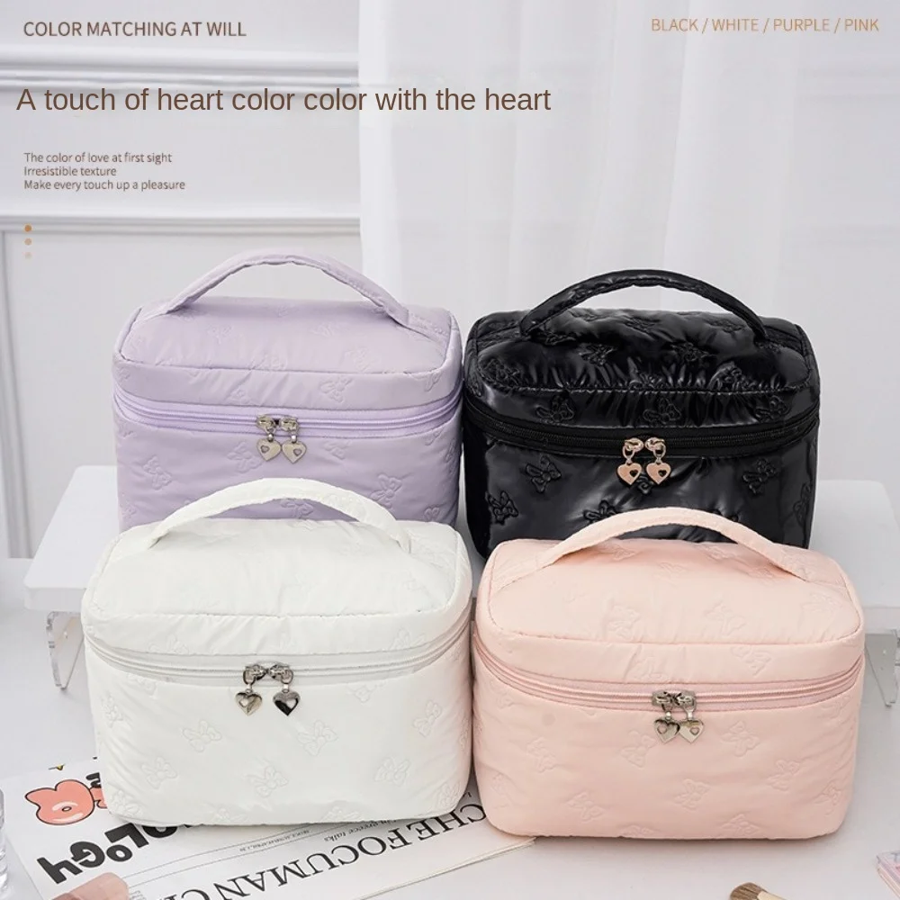 

Large Capacity Women Makeup Bag Waterproof Handheld Travel Washroom Bag Dustproof Double Zipper Cosmetics Storage Bag Bathroom