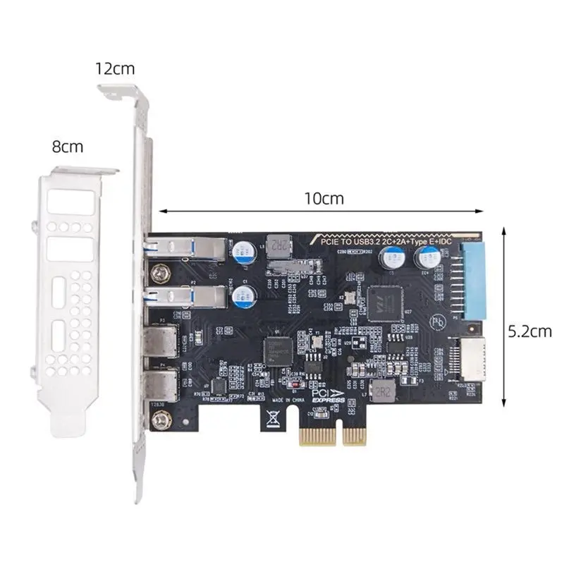 Hot Selling-PCI-E To 4-Port Type-C Adapter Card Type-Cx2+ Type-Ax2+ Type-E+ 19Pin IDC Expansion Card 5Gbps Using NEC720201 3