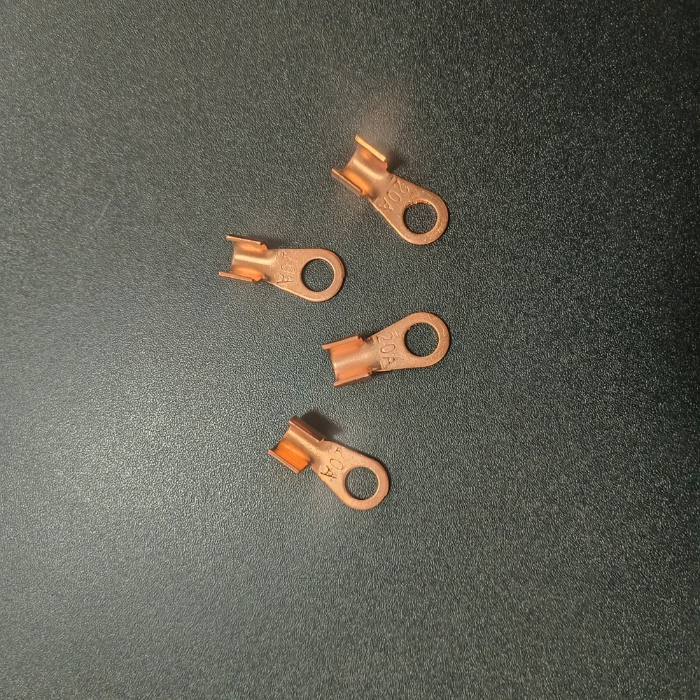 4Copper OT Terminal Non-Insulated Wire Connector Bare Electrical Cable Terminals Lug Battery Ring Crimp Terminal 20A