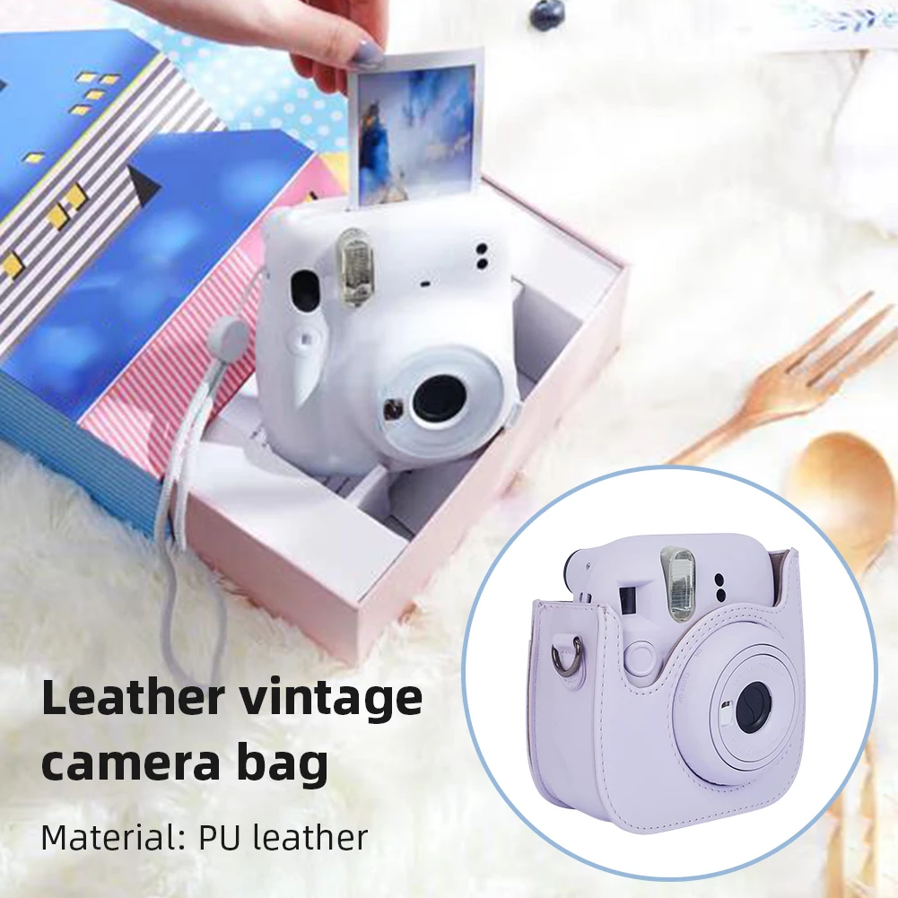 Instant Camera Storage Retro Camera Case Storage Bag PU Leather Scratchproof Accessories for Fujifilm for Instax Mini 12/11/9/8 view 2