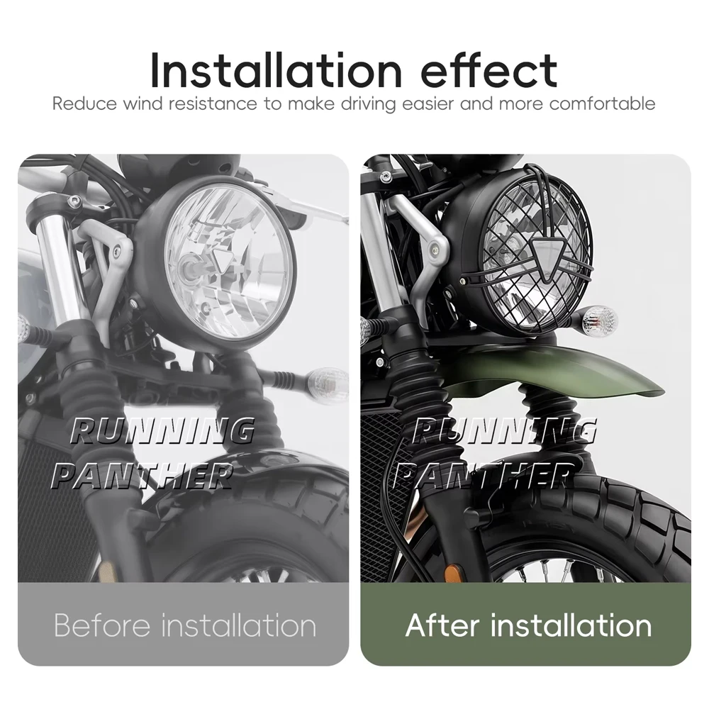 For Triumph Scrambler 900 2019-2025 Motorcycle Front Mudguard Kit High Mudguard Low Mudguard
