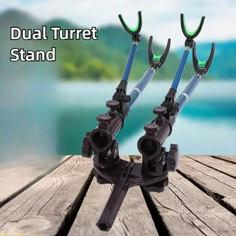 

A0KA Поворотная головка Поддержка удочки Стабильная база Настройки для одновременной рыбалки