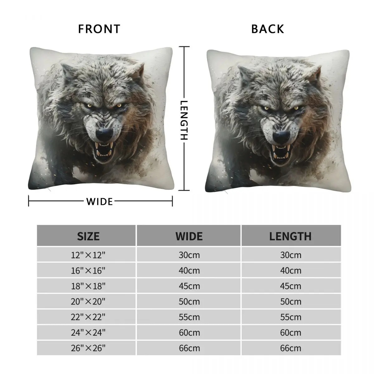 1Piece Pillowcase Cover For Bedroom guest room children's room recreational vehicle vacation home Wolf-predator