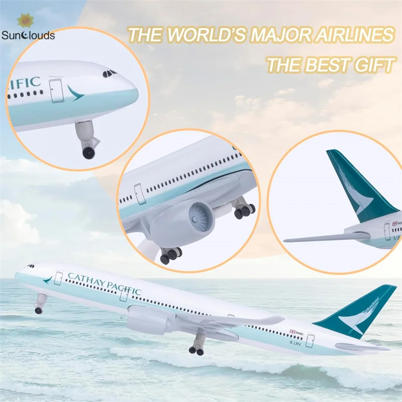 Model Airplane 1:300 Scale Model Plane Cathay Pacific A350 Airplane Model for Gift and Decoration