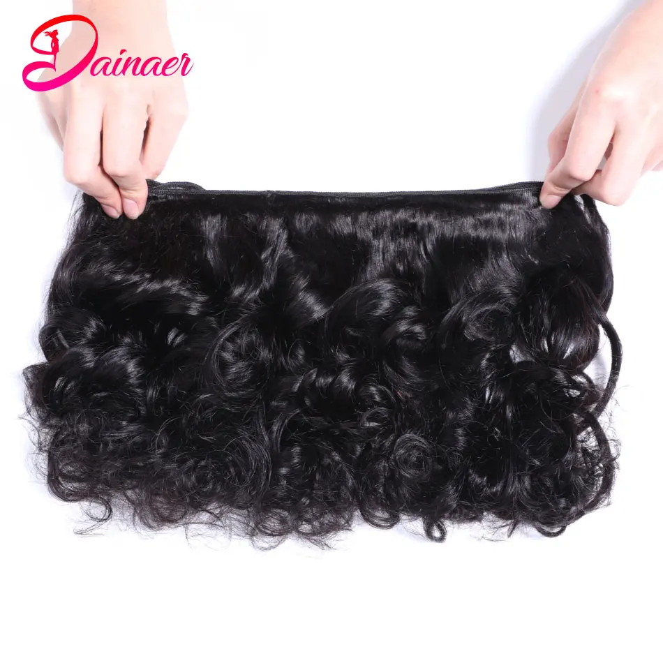 Bundel rambut Peru bundel rambut gelombang longgar warna alami satu bundel hanya bundel rambut Remy ekstensi rambut manusia