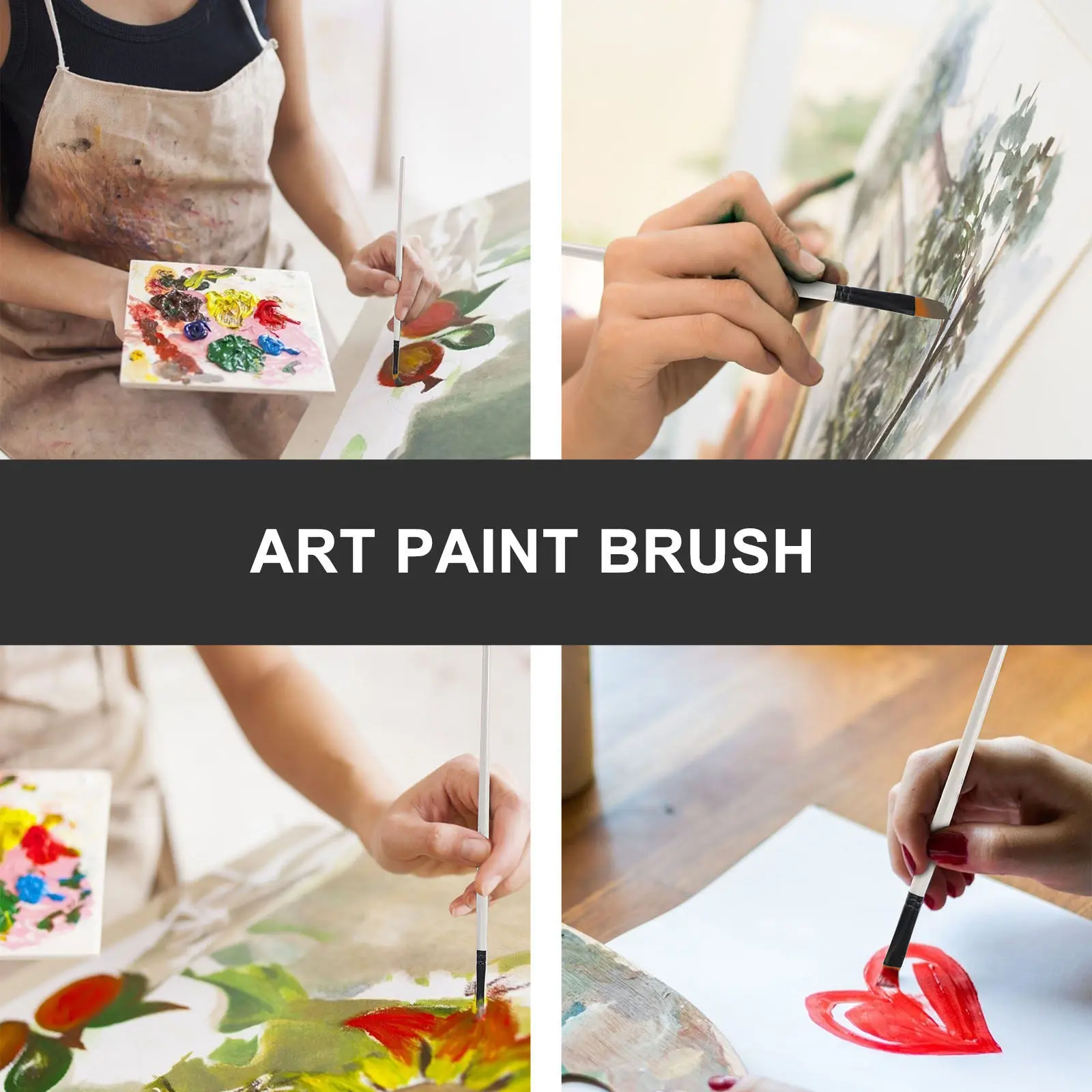 12Pcs Wooden Handle Watercolor Paint Brushes Set Eco Friendly Safe Gentle Art Drawing Brush Kit for Beginners Professionals