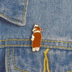 Cute Corgi Enamel Pins Dog Sleep Brooches Alloy Animals Bag Jeans Shirt Badges Jewelry Gifts for Friends Kids