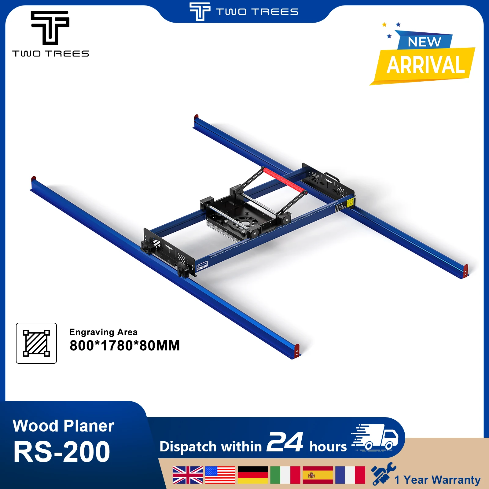 Twotrees RS-200 Face Milling Device Router Sled 3Axis CNC Router Face Milling Cutter for Wood of Wooden Panel Flattening Mill