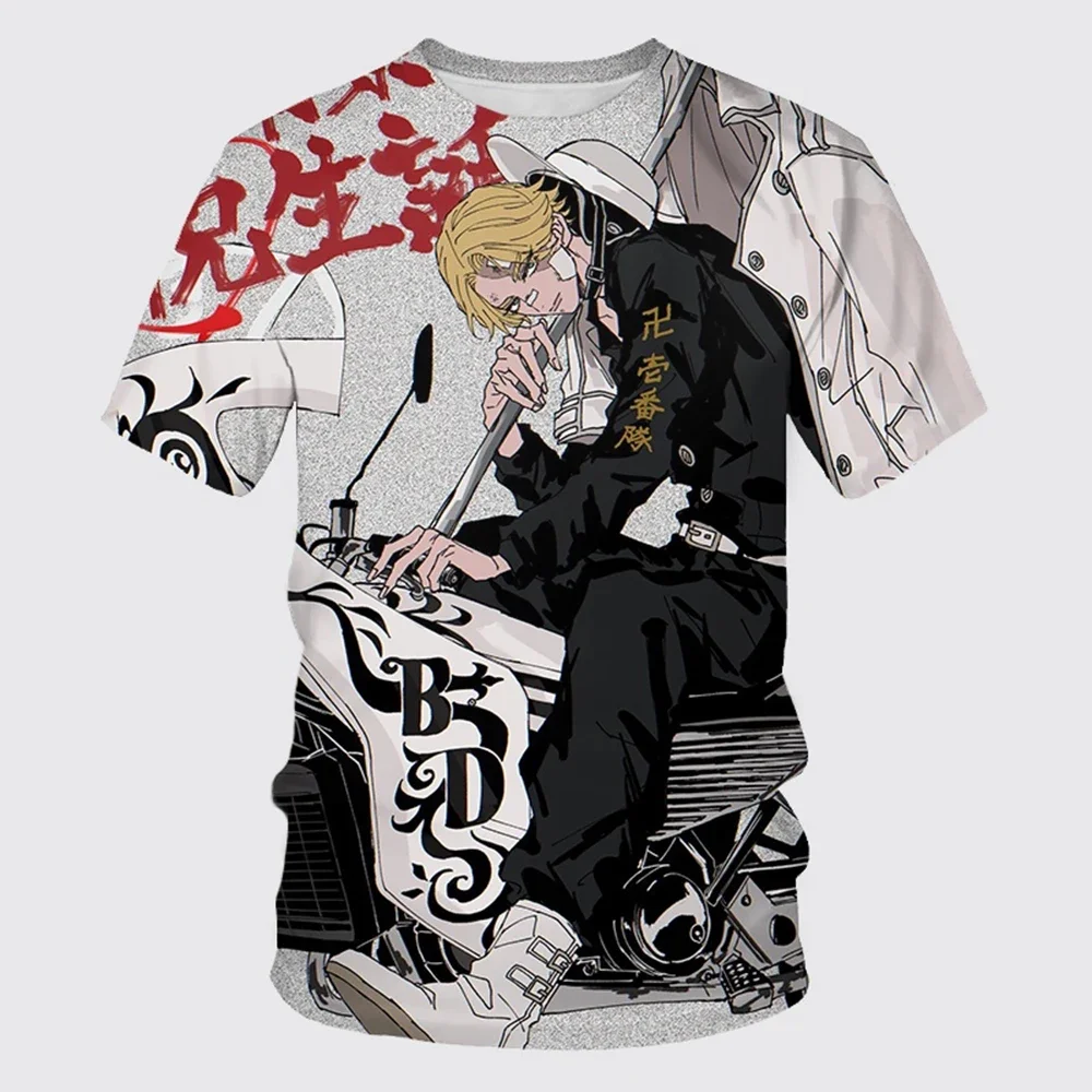 2025 Japanese Hot Classic Anime Tokyo Revenge 3D Printed Unisex T-shirt Neutral Casual Street Style Short-sleeved Plus Size Top