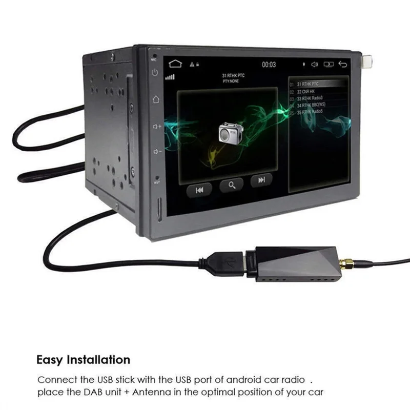 موالف الراديو ELECT USB دونغل استقبال 170-240 ميجا هرتز محول صوت السيارة صندوق إرسال FM لنظام أندرويد 5.1 فوق السيارة