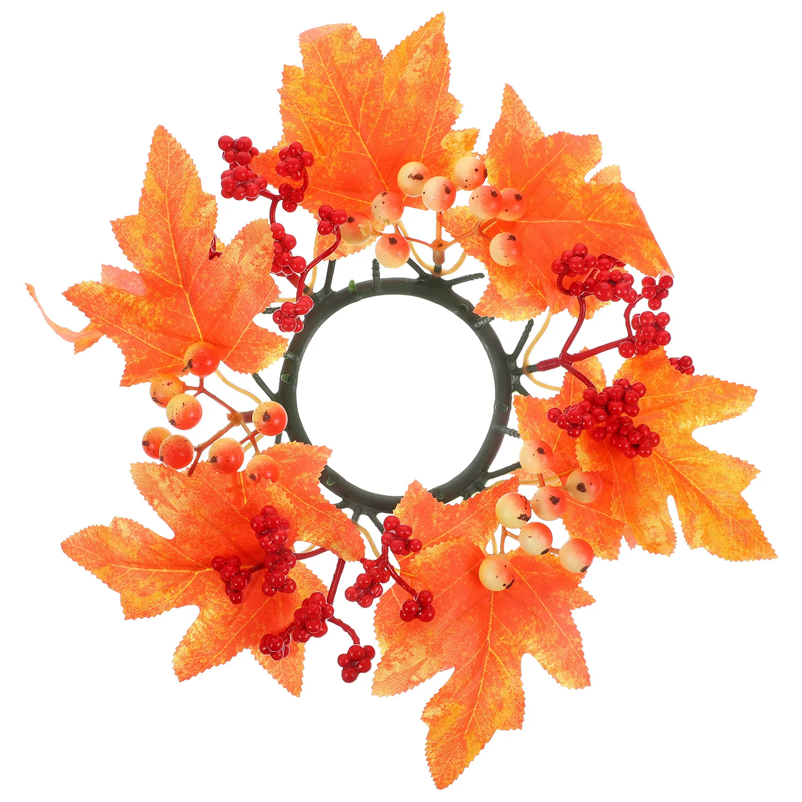 

Maple Leaf Candlestick Wreath Artificial Leaves for Table Thanksgiving Decorations Garland Centerpieces Dining Autumn Desktop