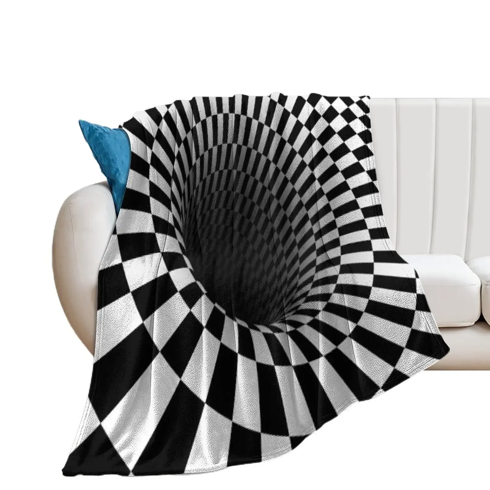 black and white optical illusion Throw Blanket Winter beds Beautifuls for winter Blankets