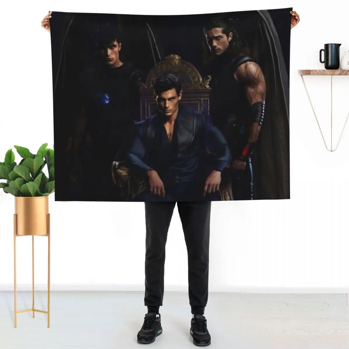 

ACOTAR - Rhysand, Cassian, & Azriel Art Throw Blanket Modern Design Soft Blanket for Home Decor
