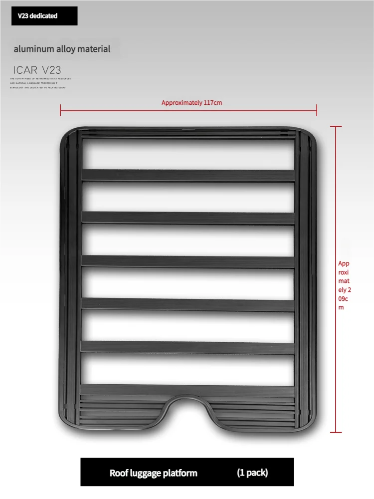 Icar V23 تصميم جديد الألومنيوم سيارة الجزء الخارجي الطرق الوعرة رف أمتعة حامل سقفي السيارة منصة ل Icar V23 رف سقف السيارة