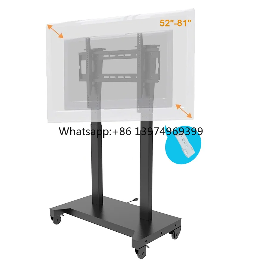 Manufactory Wholesale Living Room Mobile Electric 360 Degree Rotating Motorized Led Tv Lift Cart for Home Office