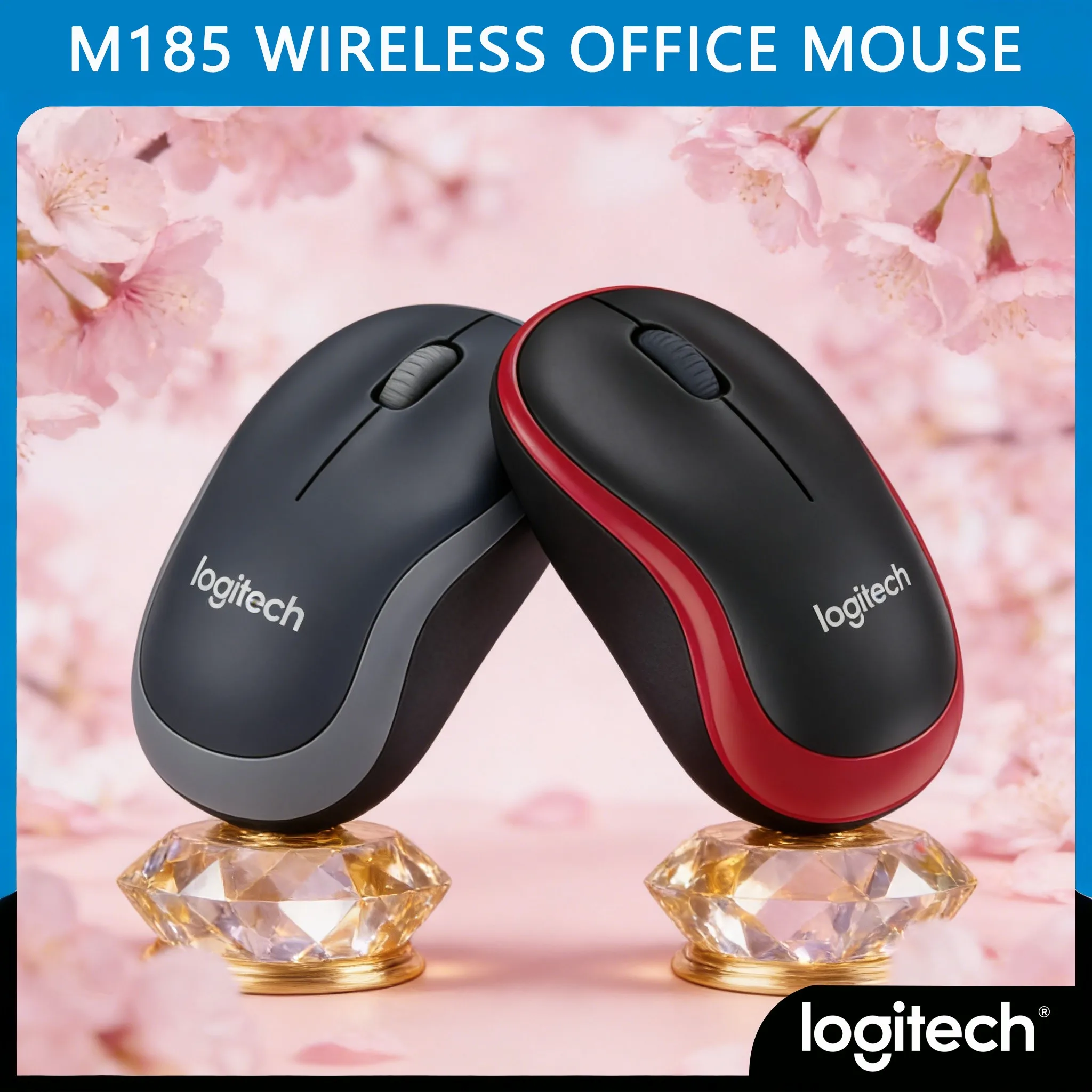 

Logitech M185 — компактный размер 99x60x39 мм для использования в движении
