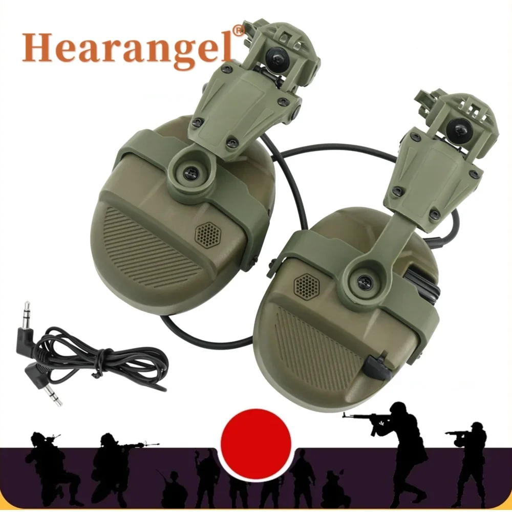 Tactical Helmet ARC Track Electronic Hearing Protection Silicone Ear Muffs Outdoor Shooting Hunting Headset