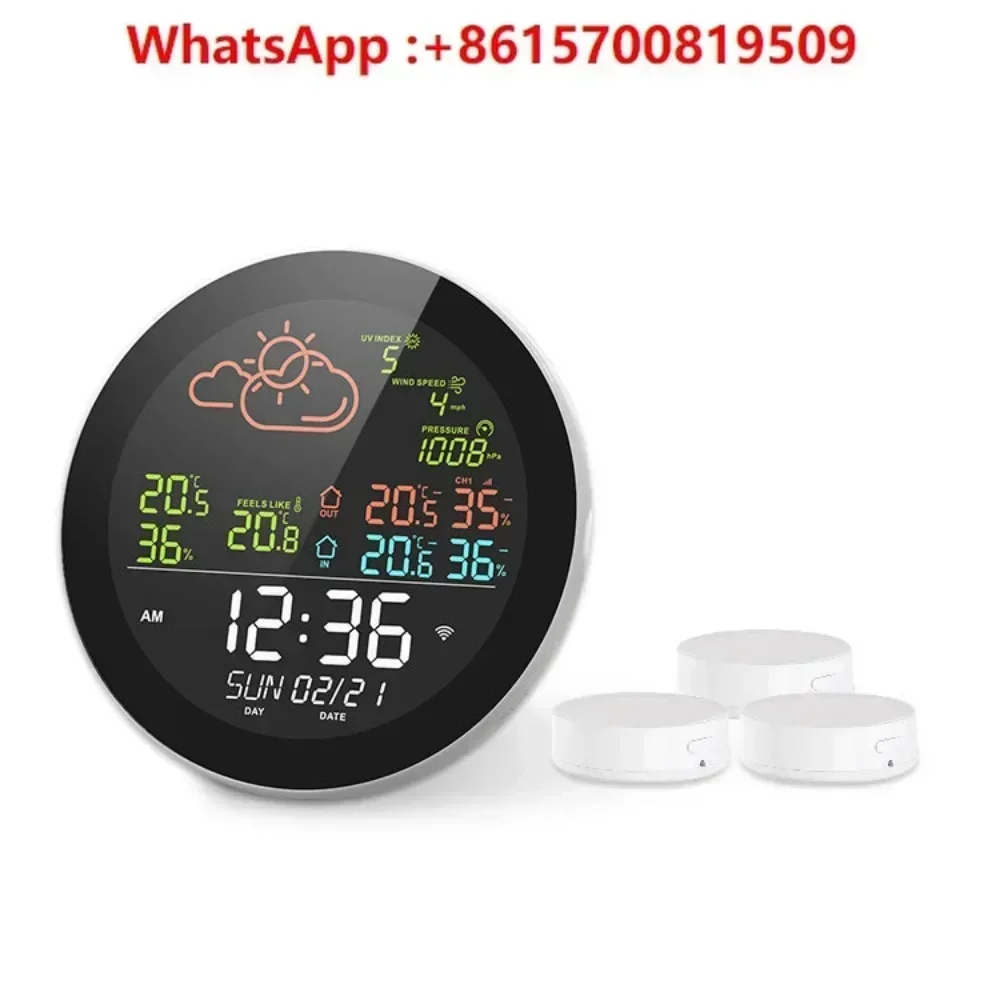 RSH full-function intelligent wifi thermometer  radio wave weather station indoor and outdoor thermometer weather clock