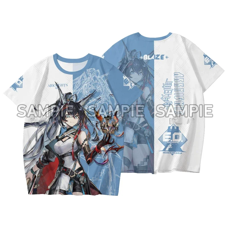Popular Game Arknights Cosplay T-Shirts 3D Hoshiguma Print Anime Cartoon t shirts Harajuku Short Sleeve Y2k Tops Summer Clothing