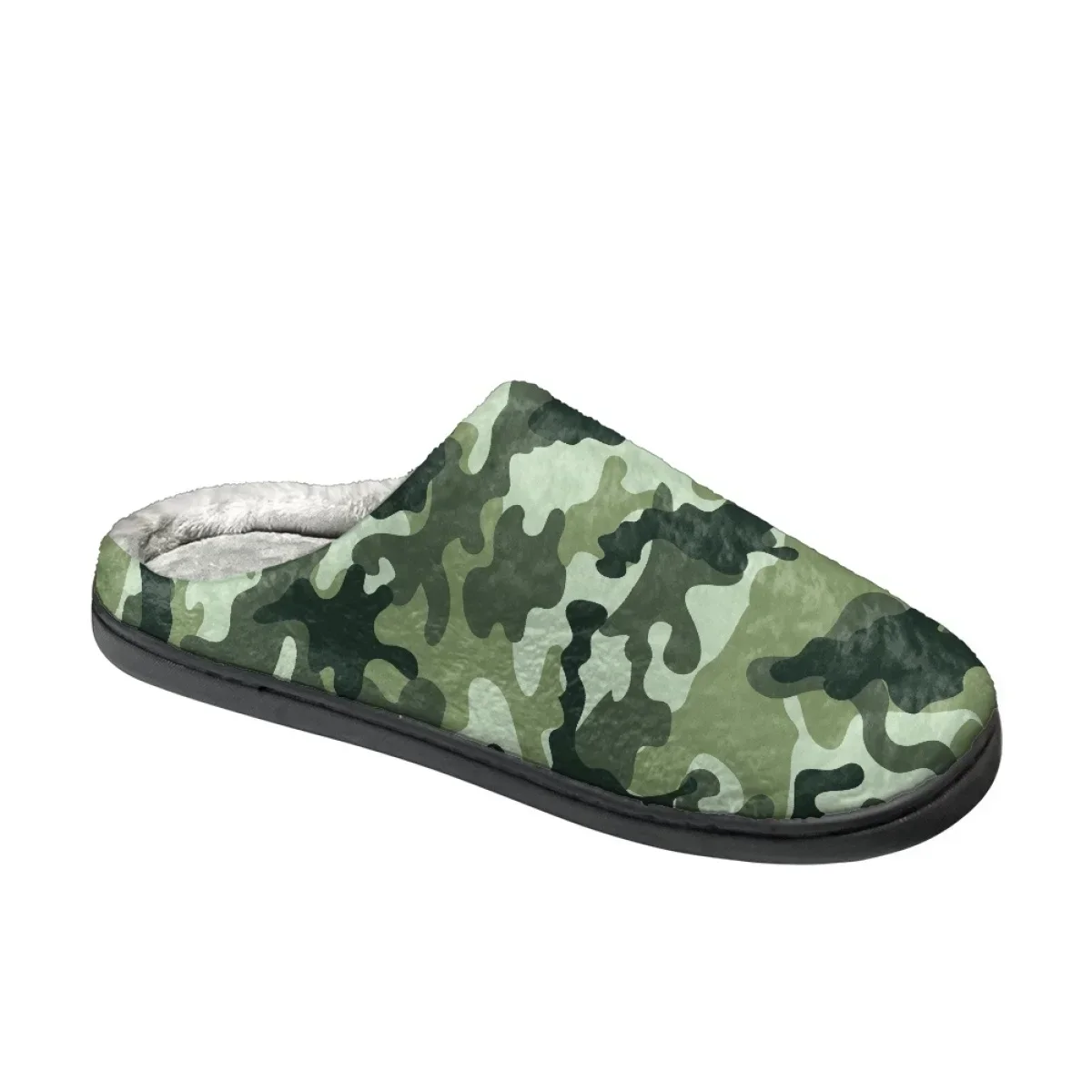 Fashion Camouflage Print Winter Warm Cotton Slippers Indoor Bedroom Flats Non-slip Footwear Dropshipping Cozy Couples Home Shoes