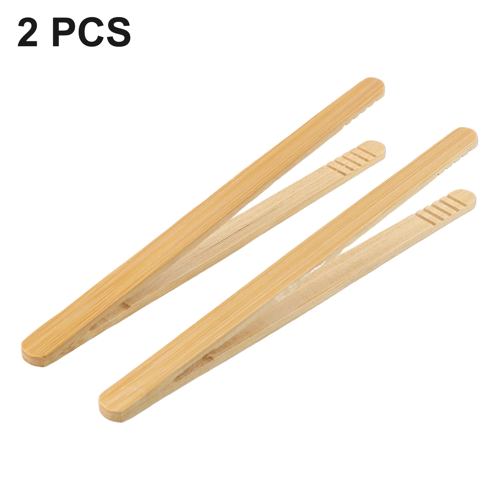 2Pcs Bamboo Tongs Wooden Food Tongs Kitchen Tongs Dessert Sugar Ice Clip Anti Heat Bread Clip Tea Clip Teaware Accessories