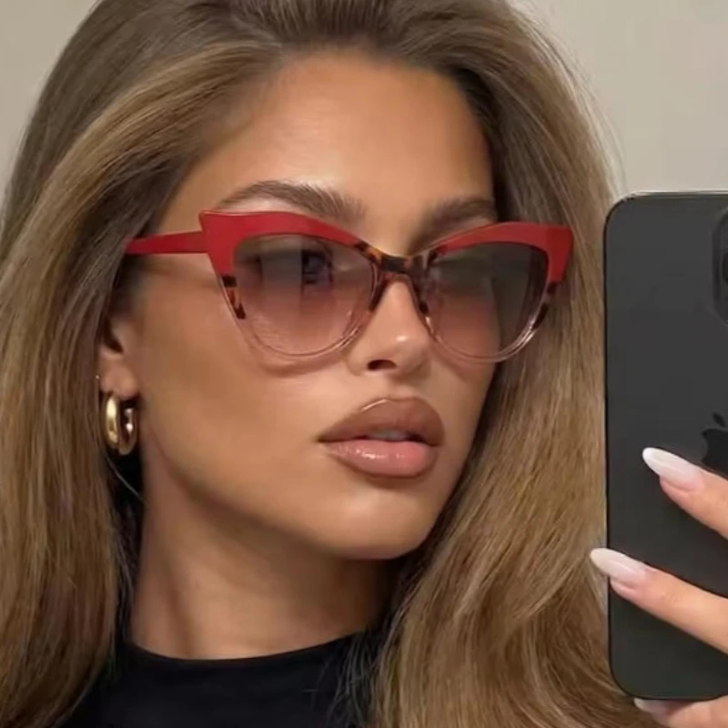 Persönliche Cat-Eye-Sonnenbrille mit Farbblockierung für Damen, Vintage-Stil, für Outdoor-Partys, Clubs, Shows, Sonnenschutz für Herren