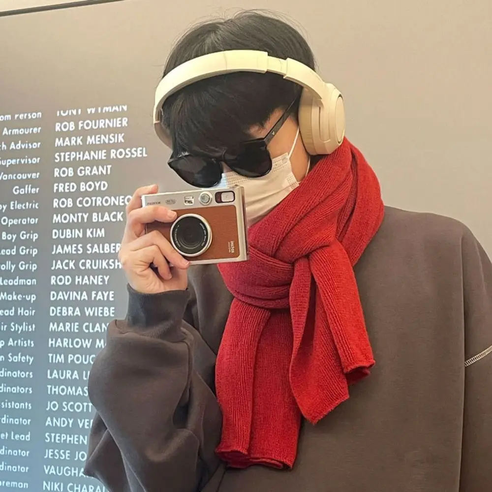 

Высококачественный однотонный мужской шерстяной шарф, простой мягкий зимний кашемировый шарф, длинный вязаный морозостойкий шарф, мужской