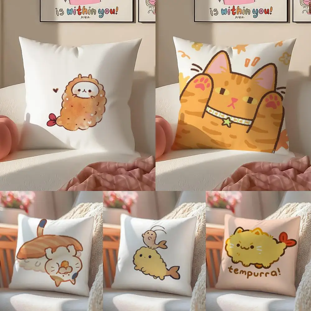 Cute cartoon animal companion patterns Cushion Cover Silky elegant Comfort Sofa Bed Invisible zipper Beach pillowcase