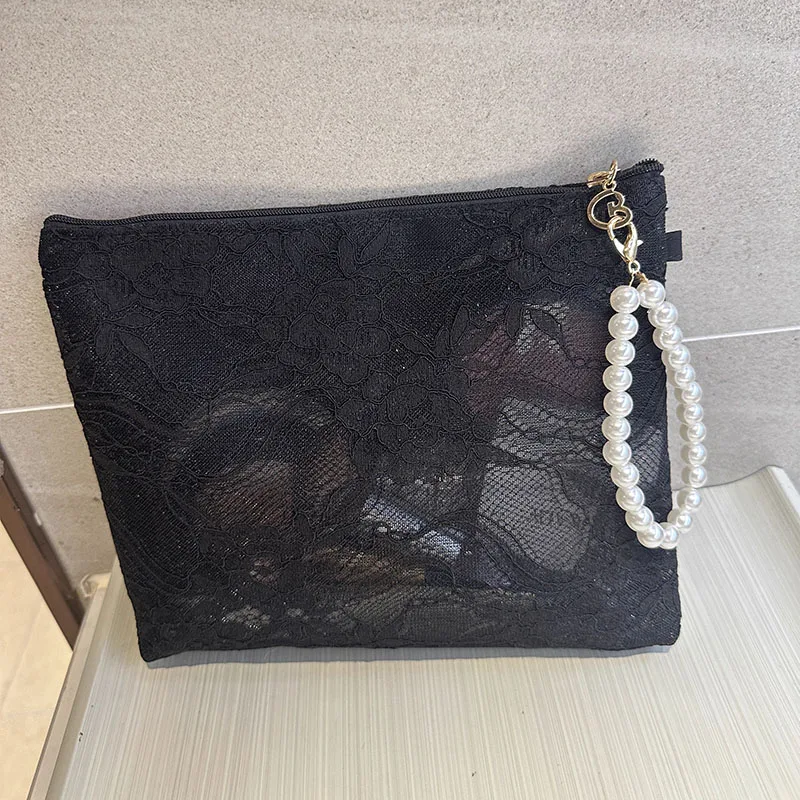 

1 шт., новая высокоэстетичная кружевная сумка для макияжа, дорожная косметичка для хранения, пылезащитный чехол, сумка для мобильного телефона для молодых женщин
